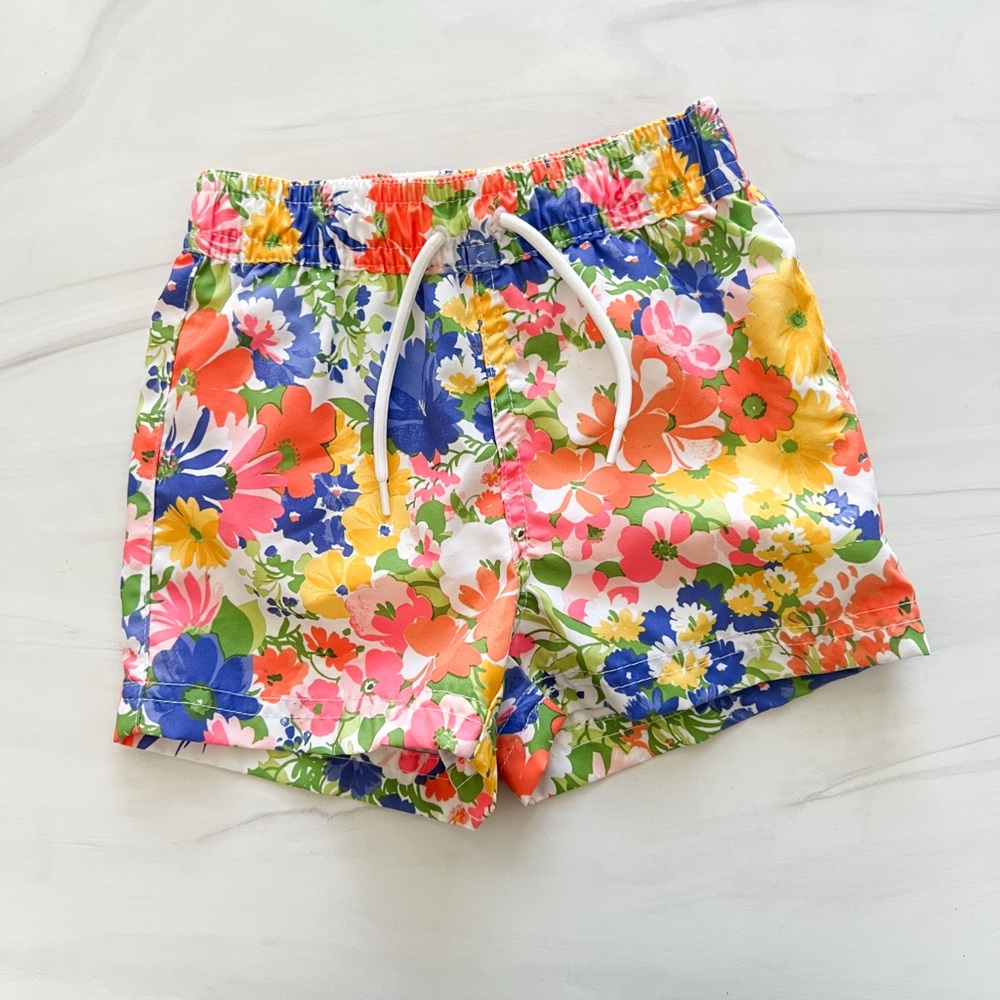 Janie and Jack Floral Kids Swim Trunks - Multicolor